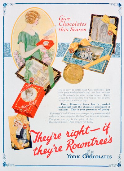 Rowntrees York Chocolatesのクリスマス広告、1924年 作： Unbekannt