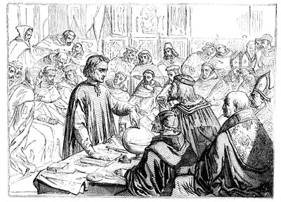 1487年サラマンカの評議会前のクリストファーコロンブス 作： Unbekannt