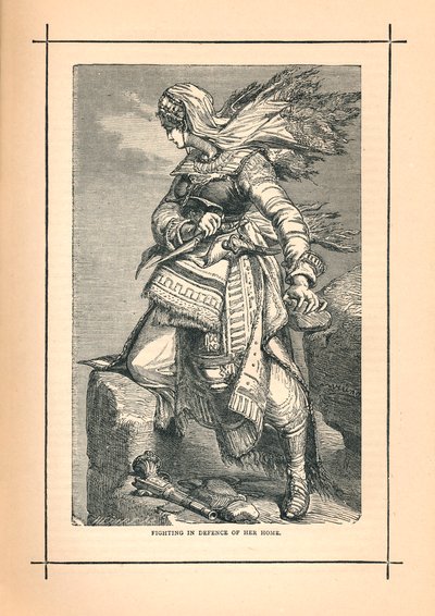 1839年のロシアの侵略に対してシャミルのために戦うサーカシアン女性 作： Unbekannt