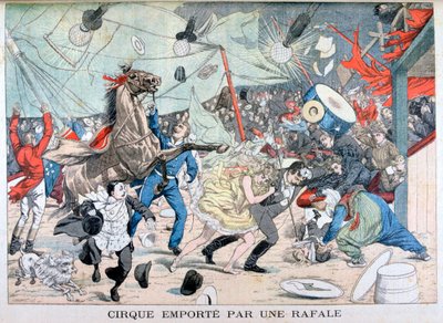 吹き飛ばされたサーカスのテント、サンテティエンヌ、フランス、1903 作： Unbekannt