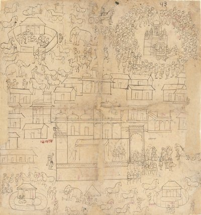 街並み、18 ～ 19 世紀。 作： Unbekannt