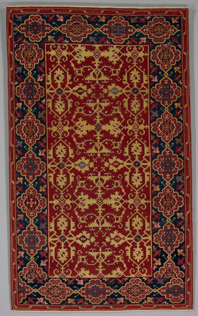ロトパターンの古典的なトルコ絨毯、1600-1650。 作： Unbekannt