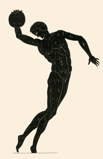 円盤投げをするクラシックアスリート、1908年。 作： Unbekannt