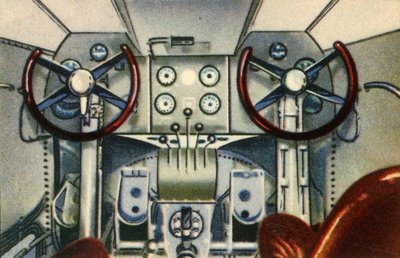 1920年代、1932年、ドルニエフライングボートのコックピット。 作： Unbekannt