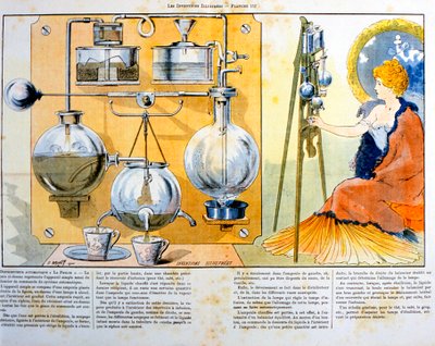 小型スピリットランプで加熱されたコーヒーまたはお茶の製造機、1900 作： Unbekannt