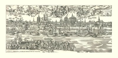 「1530年のライン川のケルン」。 作： Unbekannt