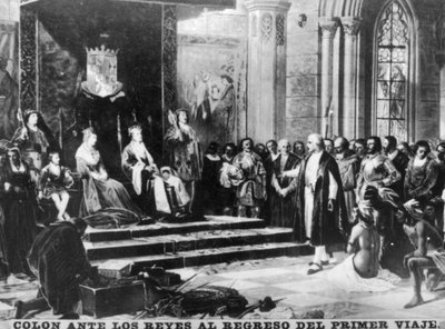 コロンバスは最初の旅行、15世紀、1920年代から戻ってきました 作： Unbekannt