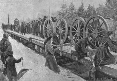 南アフリカの植民地部隊、1900年：1901年、オタワに連行するカナダ軍砲兵隊。 作： Unbekannt
