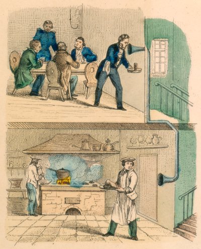 スピーキングチューブによるコミュニケーション、c1850 作： Unbekannt