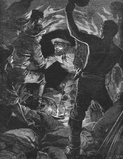 アルプス山脈の下にあるサン・ゴッタルドトンネルの完成（1880年 作： Unbekannt
