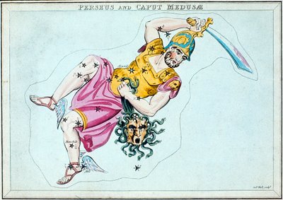 ペルセウス座、彼がメデューサの頭を抱えていることを示すc1820 作： Unbekannt