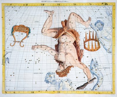 ヘラクレス、こおり、こと座の星座、1729 年 作： Unbekannt