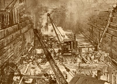 スウォンジーで乾ドックを建設、c1930。 作： Unbekannt