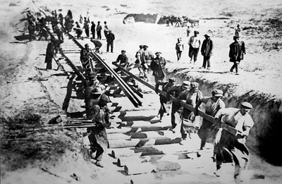 シベリア横断鉄道の建設工事、ソ連、1929 作： Unbekannt