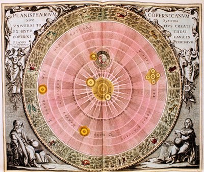 コペルニクスの太陽中心の宇宙の太陽中心系、1708 作： Unbekannt