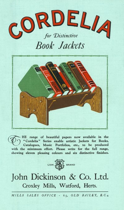 特徴的なブックジャケットのコーデリア、1928。 作： Unbekannt