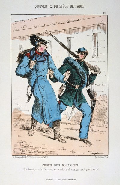 Corps des Douaniers、パリフランコプロイセン戦争の包囲、1870年-1871年。 作： Unbekannt