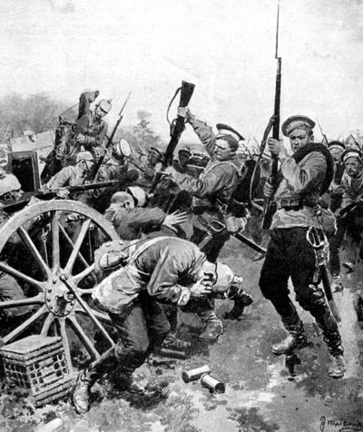 ドイツ軍へのコサック攻撃、東プロイセン、第一次世界大戦、1914 作： Unbekannt