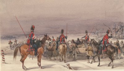 1831年に国外追放者を輸送するコサック 作： Unbekannt