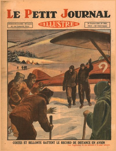 コステスとベロンテは1929年に飛距離記録を破った。 作： Unbekannt