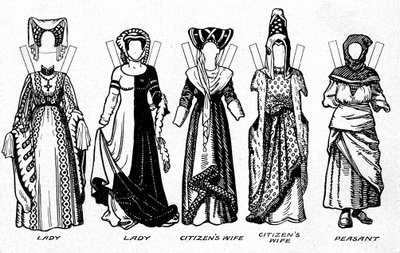 ヘンリー5世が統治した時期に着用された男女の衣装、c1934 作： Unbekannt