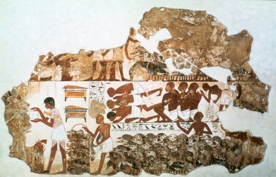 ガチョウを数える：ネバメンの墓、テーベ、エジプト、紀元前1350年頃の壁画の断片 作： Unbekannt