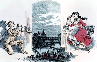1883年、パリ中を電話で求愛 作： Unbekannt