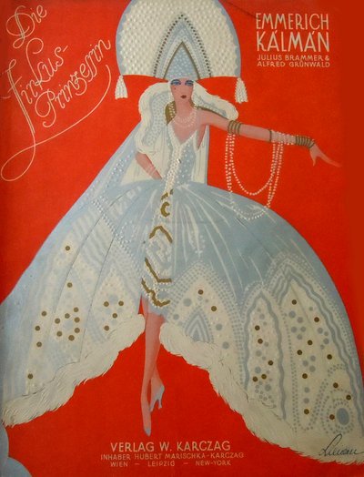 1926年、エメリッカルマンによるサーカスプリンセスのオリジナルピアノスコアのカバー。 作： Unbekannt