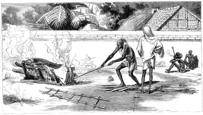 インド、カルカッタの火葬、1882年 作： Unbekannt
