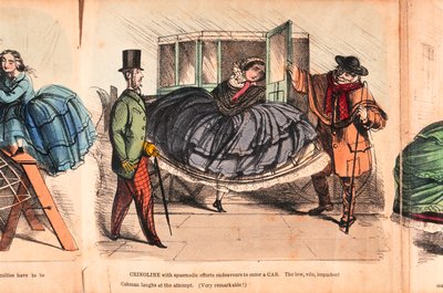 「クリノリン - その困難と危険」、c1860 作： Unbekannt