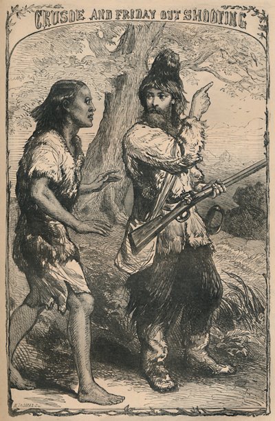 クルーソーとフライデーアウト撮影、c1870 作： Unbekannt