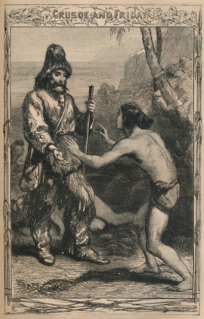 クルーソーと金曜日、c1870 作： Unbekannt