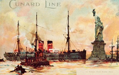 キュナードライン-アッパーニューヨークベイ、c1900。 作： Unbekannt