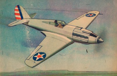 カーティスXP40戦闘機単葉機、c1944。 作： Unbekannt