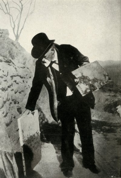 絵とパレットが描かれたセザンヌ、c1900、1947。 作： Unbekannt