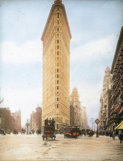 フラットアイアンビルディング（フラービルディング）。ニューヨークで最も古い高層ビルの1つ。 1905年頃 作： Unbekannt