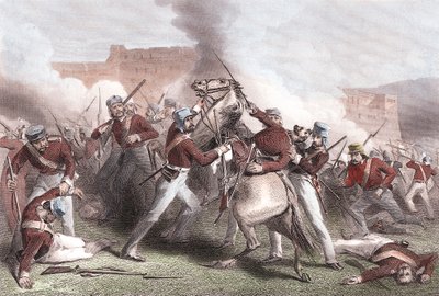 1858年4月15日、インディアン反乱、准将エイドリアンホープの死 作： Unbekannt