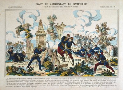 ダンピエール司令官の死、パリ包囲戦、プロイセン戦争、1870年10月13日 作： Unbekannt