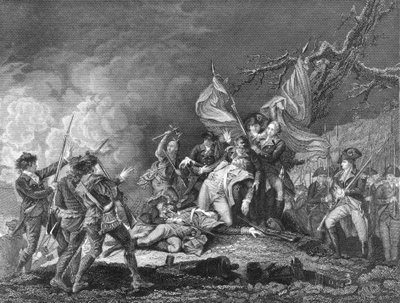 1775年12月、ケベックでのモンゴメリー将軍の死。 作： Unbekannt