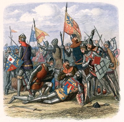 1403年7月21日、シュルーズベリーの戦いでのヘンリーパーシーハリーホットスパーの死、c1860 作： Unbekannt