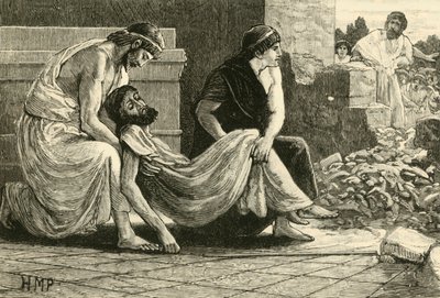 パウサニアスの死、1890年。 作： Unbekannt