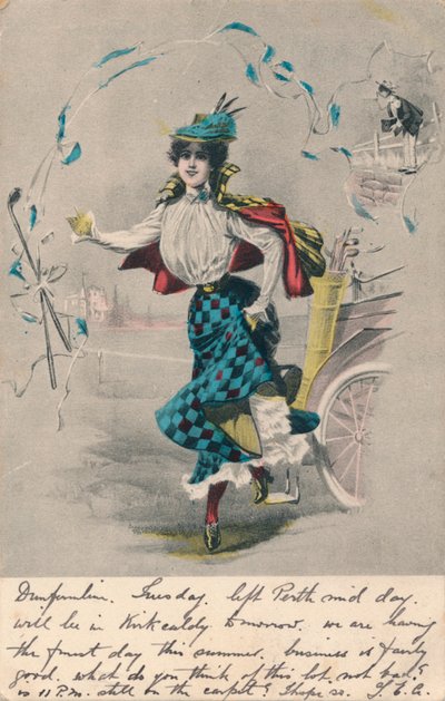 装飾的な女性ゴルファー1、c1904 作： Unbekannt