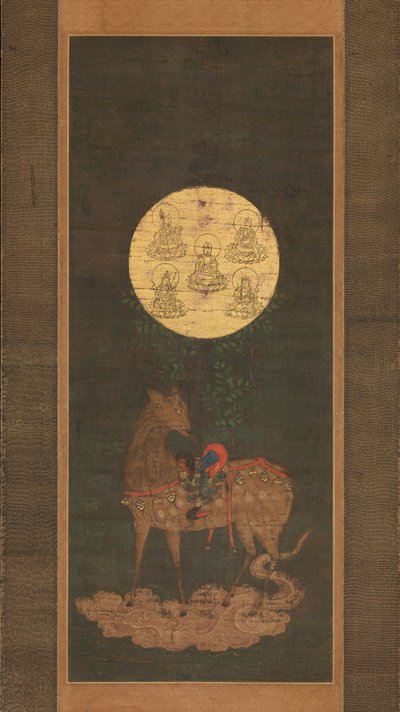 14世紀後半の春日神社の鹿曼陀羅。 作： Unbekannt