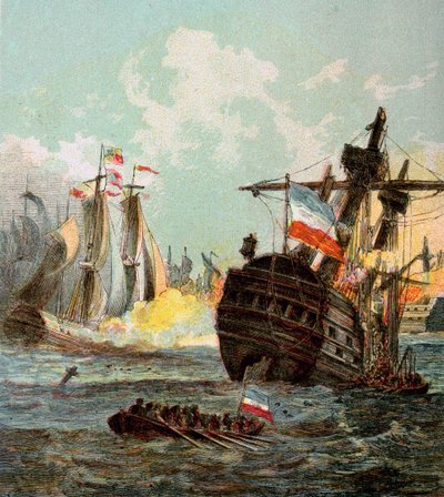オランダ艦隊の敗北、1666 c1850s 作： Unbekannt