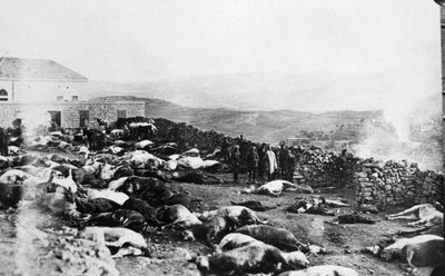 ラチャヤの城塞の防衛、ドルーズの反乱、シリア、ジャバルエルドルーズ、1925年 作： Unbekannt