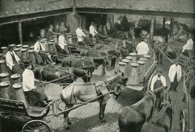 1902年、ヴォクソールのフリースアンドポコックズセントラルデポから出発した配達用バン。 作： Unbekannt