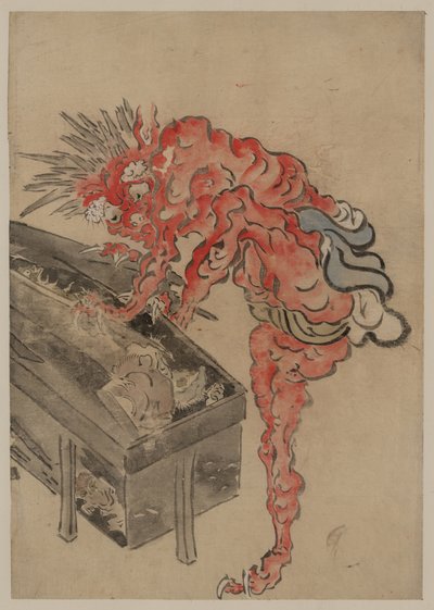 鬼、おそらく茨城、箱を開く、19世紀初頭。 作： Unbekannt