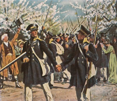 独立のための闘争、1936年春、1936年の軍の出発。 作： Unbekannt