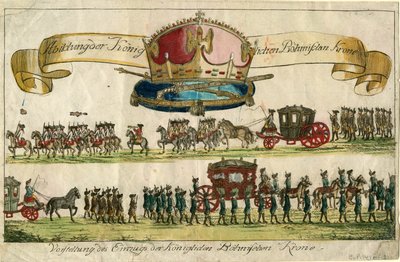 ロイヤルボヘミアンクラウンの描写：ロイヤルボヘミアンクラウン、1743年のエントリのプレゼンテーション。 作： Unbekannt