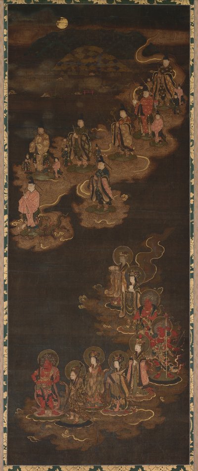 1300年代の春日での9つの発光体と7つの星の降下。 作： Unbekannt